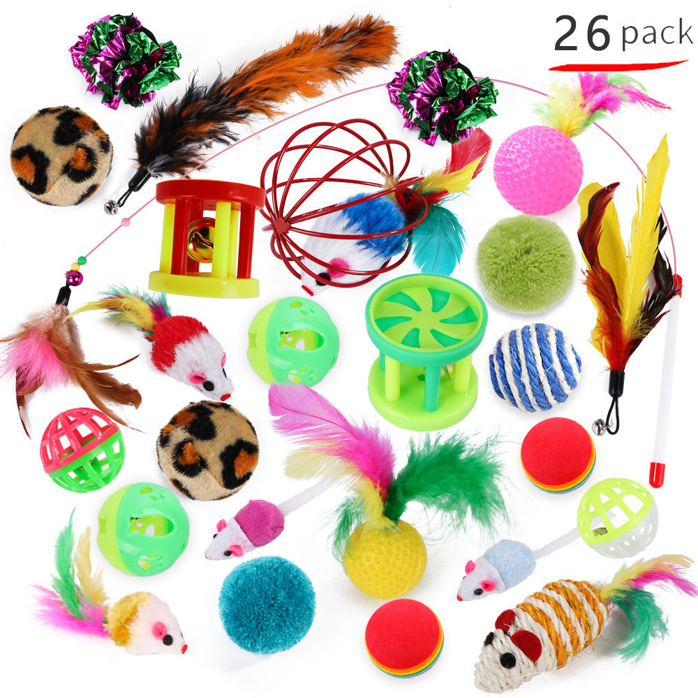 Summary of pet cat toy set 21 pieces cat channel cat teaser plush mouse Amazon combination toy