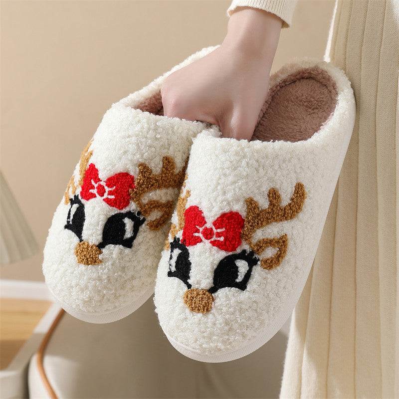 Halloween cross-border mushroom hot sale winter peach heart cotton slippers women wholesale indoor home rainbow plush warm slippers