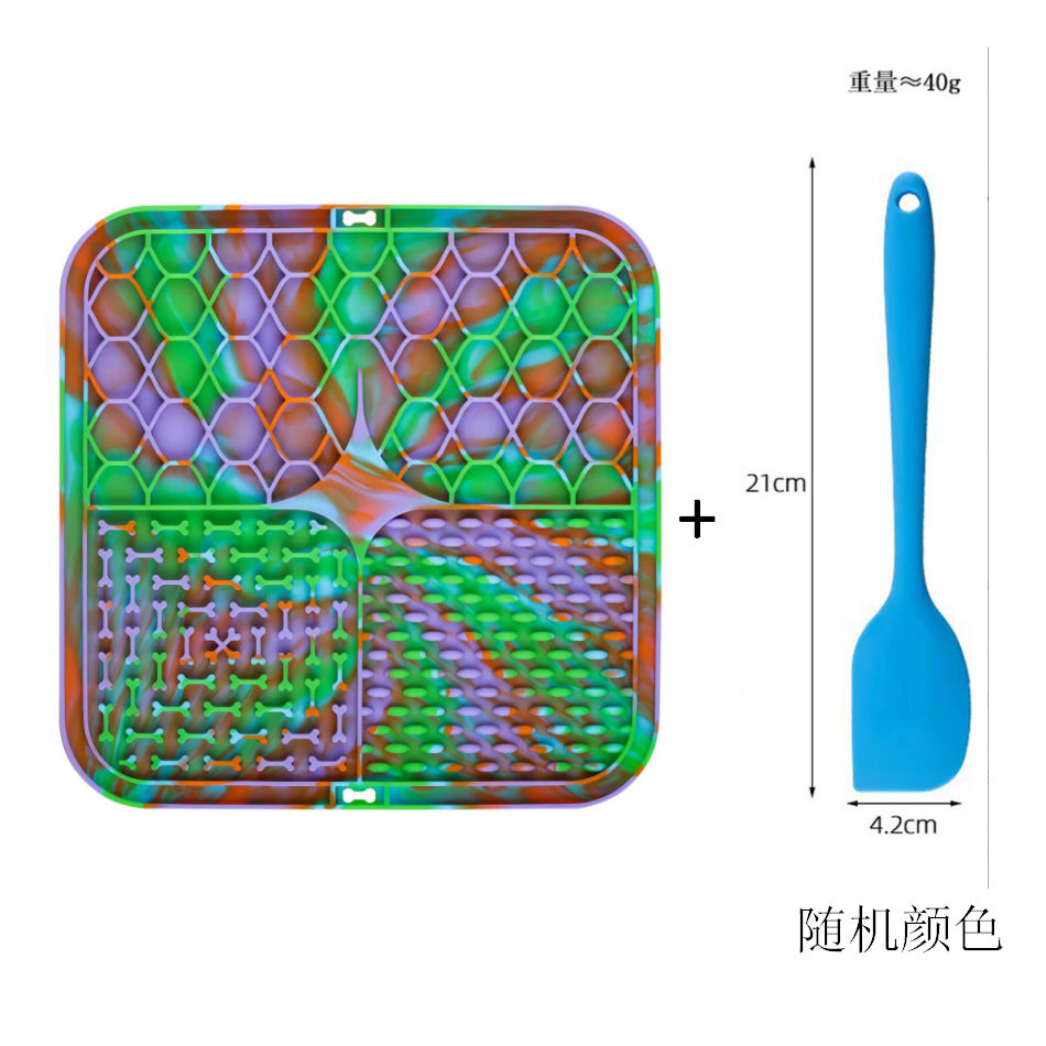 Licking mat slow feeding mat dog bowl cat pet puppy anti-choking soft silicone toy small dog food tray food bowl