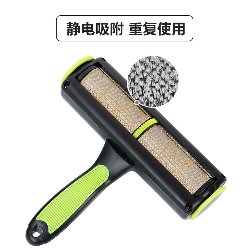 New pet hair remover roller two-way hair removal brush clothes hair remover sticky cat hair brush pet hair removal brush
