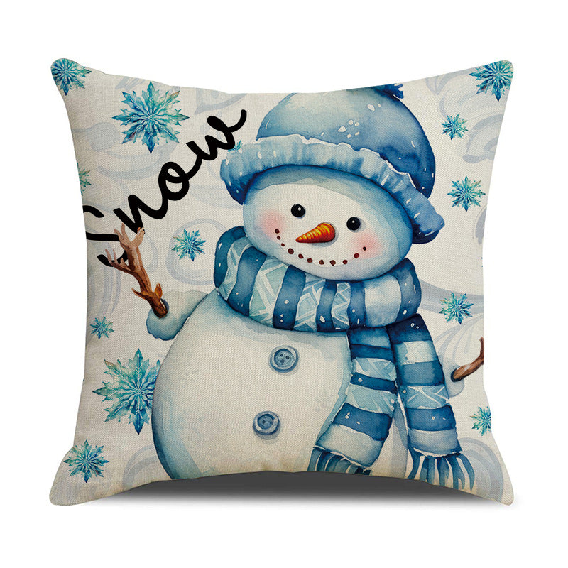 Amazon's new Halloween pillow case cartoon print snowman pillow living room decoration Santa Claus pillow cushion