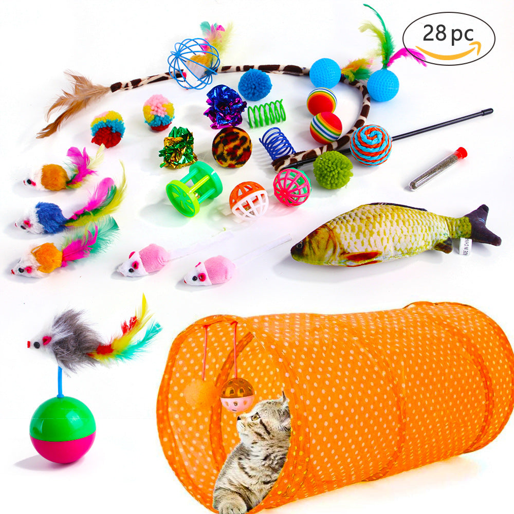 Summary of pet cat toy set 21 pieces cat channel cat teaser plush mouse Amazon combination toy