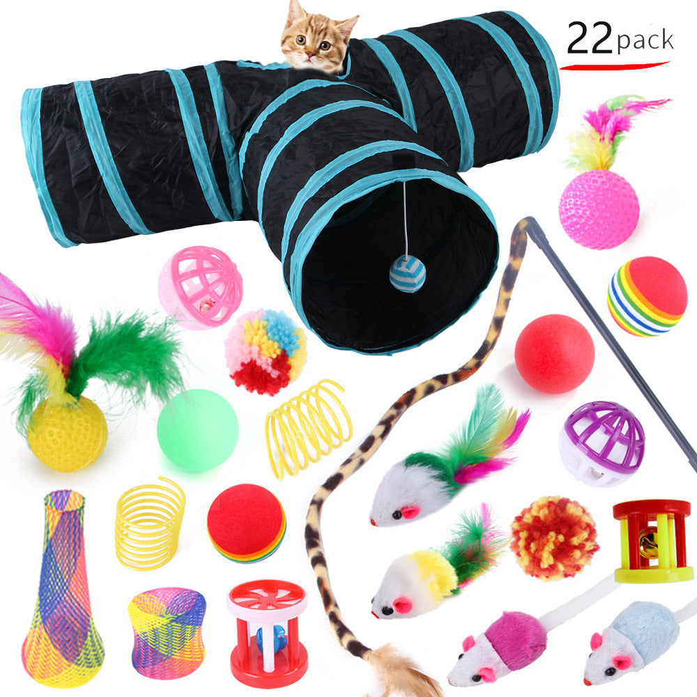 Summary of pet cat toy set 21 pieces cat channel cat teaser plush mouse Amazon combination toy