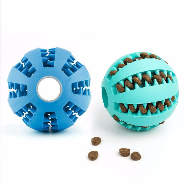 Pet chew-resistant teething toy ball rubber elastic ball Border Collie toy to amuse dogs interactive self-entertainment and relieve boredom leaking food ball