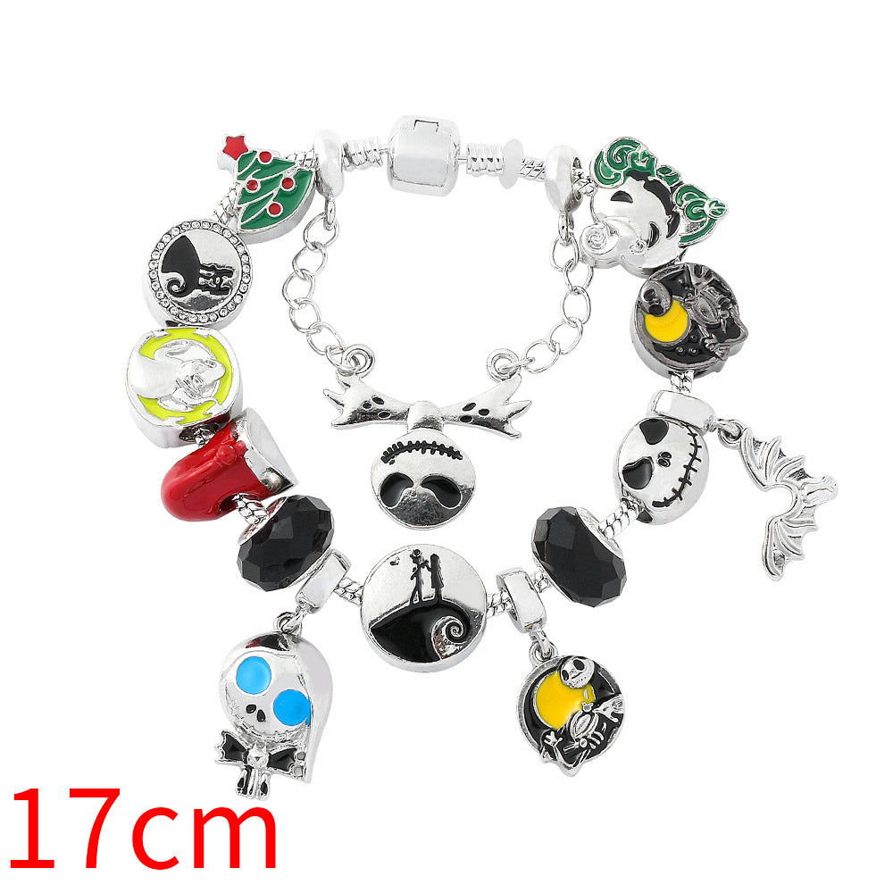 Amazon New Halloween Combination Bracelet Pumpkin Head Spider Bat Ghost Pendant Holiday Decoration Gift