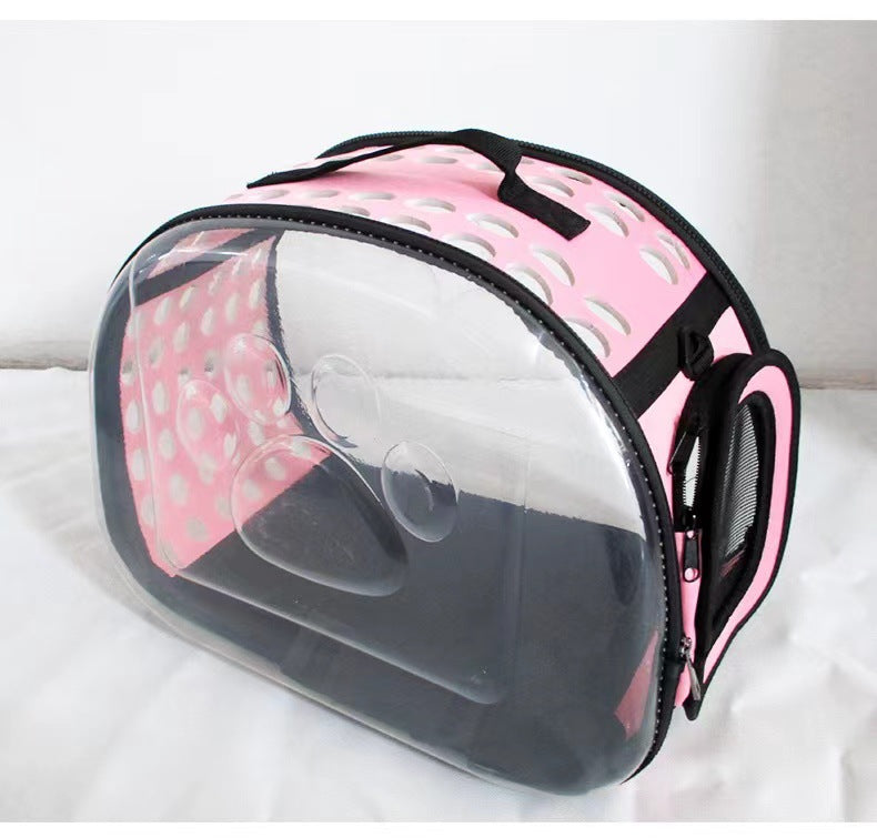 Messenger pet bag breathable foldable pet backpack large capacity two small cat bags outing portable bag in stock