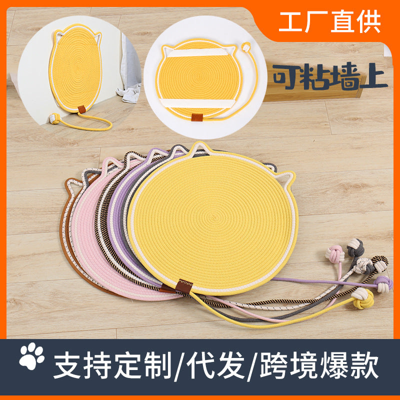 Cross-border wholesale cat scratching mat cotton rope toy ball pet sleeping cat scratching board round cat lying mat cat bed pet mat