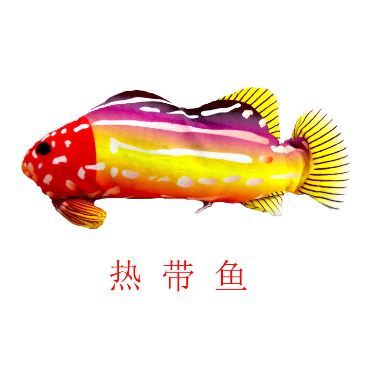 Cross-border electric fish to tease cat fish USB charging pet toy wagging tail jumping fish plush cat toy simulation fish