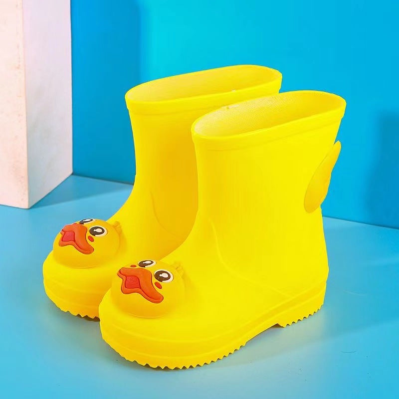 Children's rain boots kindergarten baby new style girls non-slip waterproof rain boots drawstring boy water shoes cartoon high