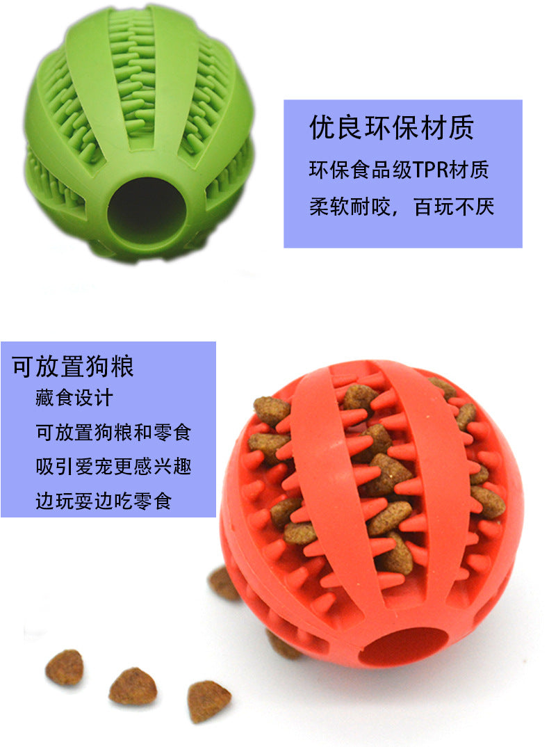 Pet missing food ball dog toy ball educational tpr resistant gnawing teeth cleaning watermelon ball molar ball wholesale