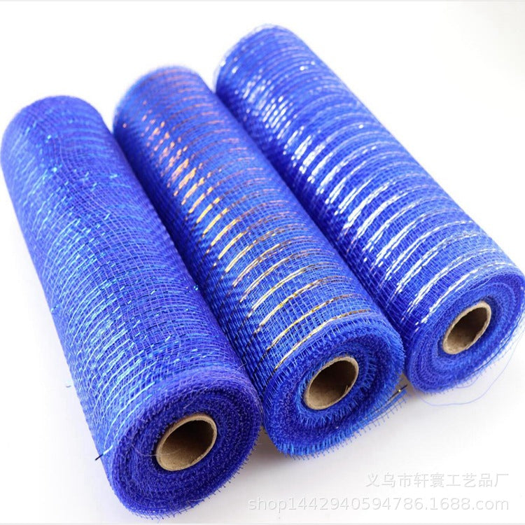 Flower packaging network Amazon Christmas ribbons mesh plastic multiple gold wire mesh Halloween Easter