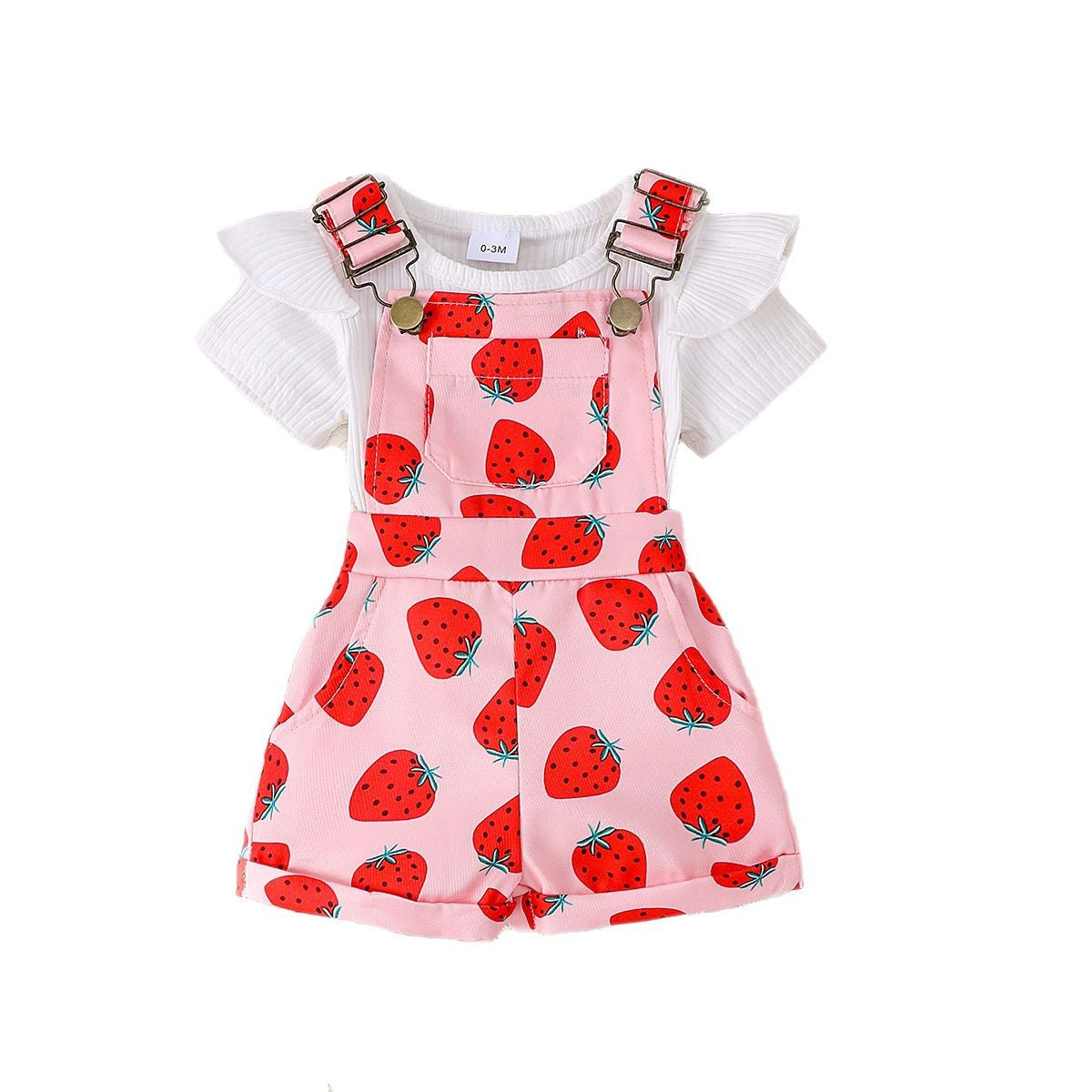 Foreign trade cross-border European and American summer baby girl suits infant and toddler flying sleeve short-sleeved romper printed overalls