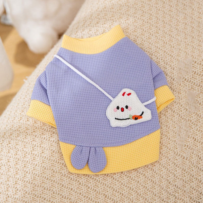 Autumn and winter dog clothes thin fleece warm hooded sweatshirt funny cat two-legged pet clothes Teddy transformation outfit