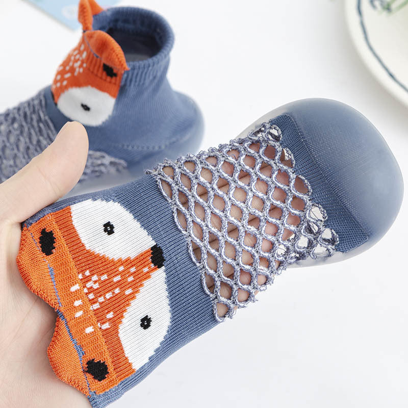 2022 summer mid-tube large mesh animal socks shoes baby indoor non-slip soft bottom socks shoes anti-collision leisure spot