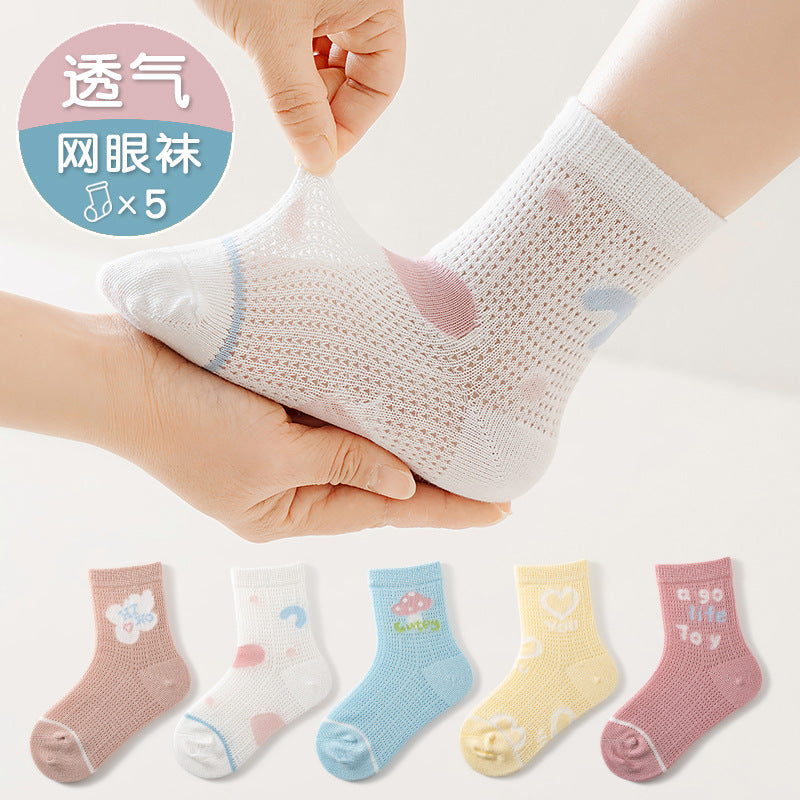 25 new summer a-type children's spring and summer thin boys and girls fashionable socks baby newborn baby socks
