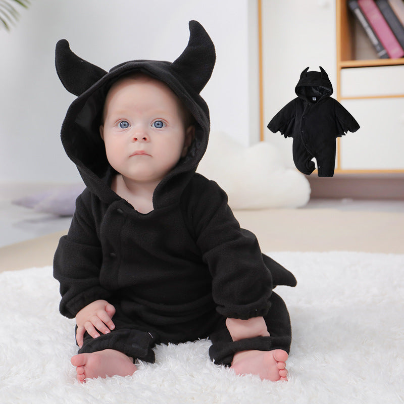 Children's Clothing Wholesale Autumn and Winter Long Sleeve Children's Halloween Clothing Romper Suit Bat Costume Baby Covered Baby Onesie