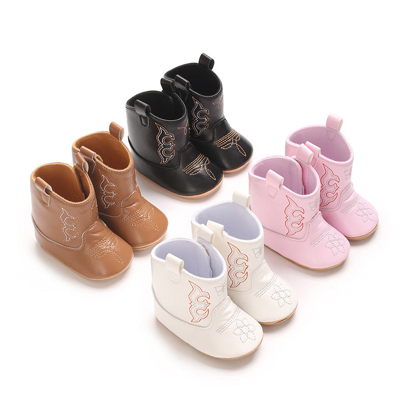 New style baby boots cute high quality soft PU non-slip sole spring and autumn fashion 0-1 year old newborn walking