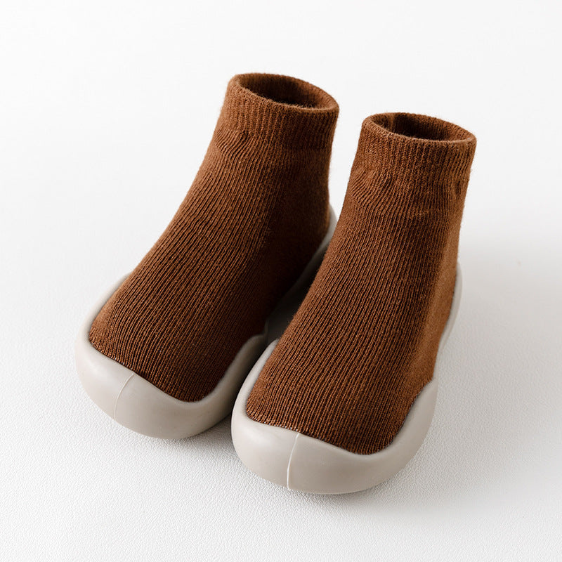 Children's socks shoes spring and autumn baby toddler shoes socks cartoon boy baby floor shoes girl baby waterproof non-slip mid-tube socks shoes