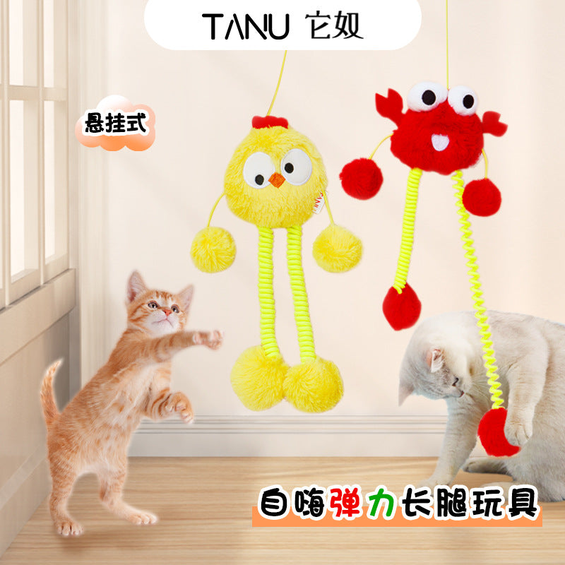 TANV Pet Products Felt Cat Toy Door Hanging Large Cat Play Retractable Rope Cat Toy Source Factory