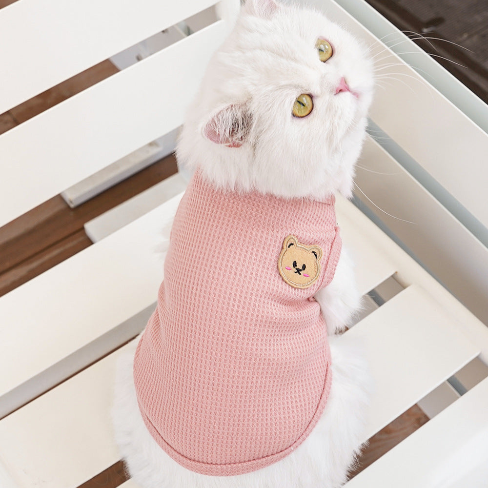 Pet dog clothing bear summer cat vest teddy small and medium-sized dog cat dog clothes manufacturers supplies wholesale