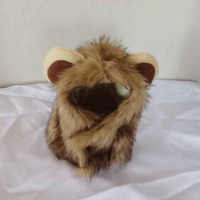 Halloween costumes for cats and dogs to be cute, universal adjustable Velcro autumn and winter lion transformed pet hat