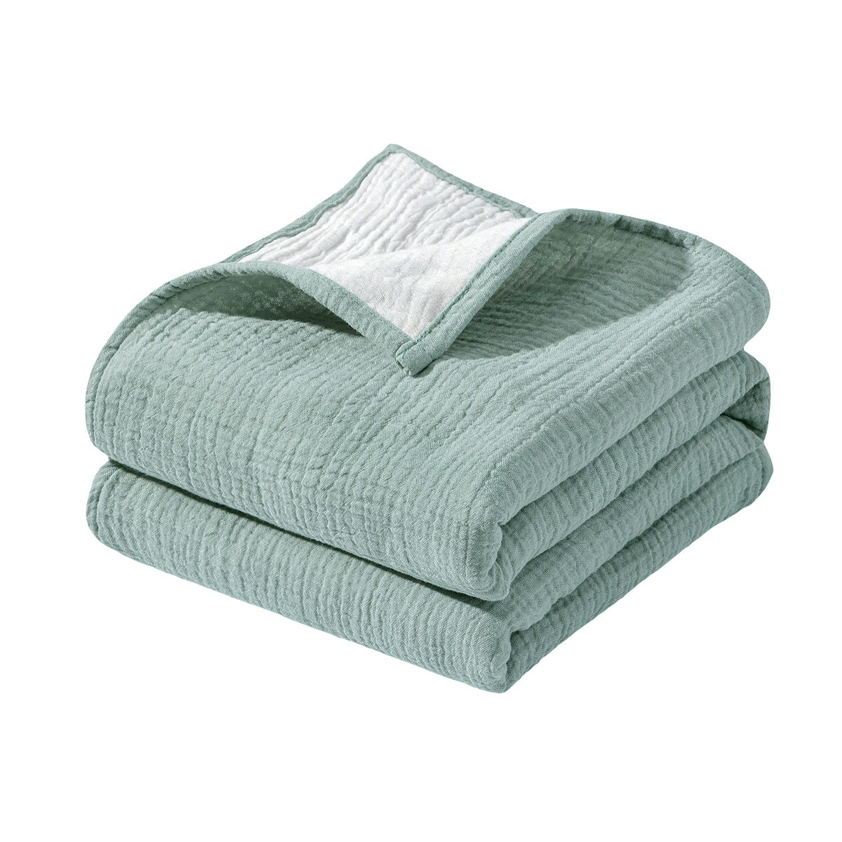 INS Amazon hot sale 4-layer two-color crepe baby blanket quilt pure cotton soft and comfortable baby blanket