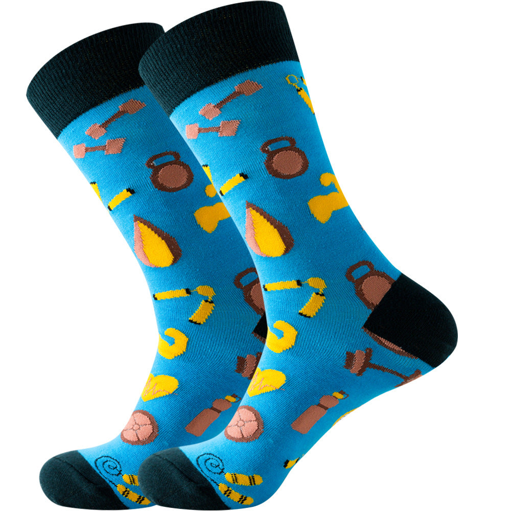 Original design Amazon autumn and winter animal socks astronaut men's socks geometric women's socks Halloween mid-calf socks