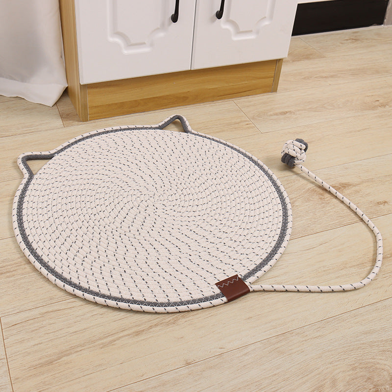 Cross-border wholesale cat scratching mat cotton rope toy ball pet sleeping cat scratching board round cat lying mat cat bed pet mat