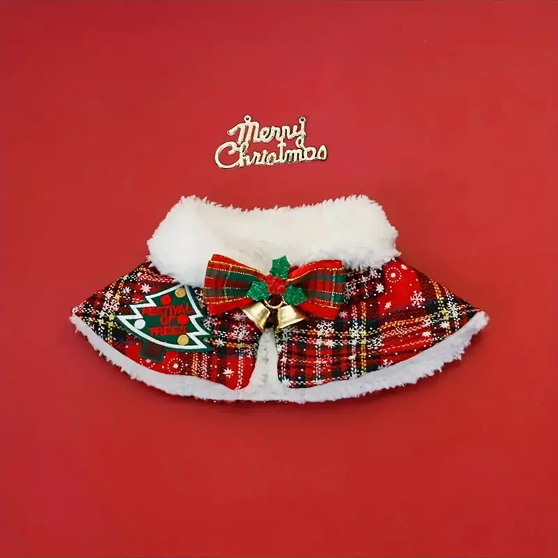 Cat Christmas cloak, dog New Year shawl, pet scarf, British shorthair autumn and winter clothes, warm Teddy collar