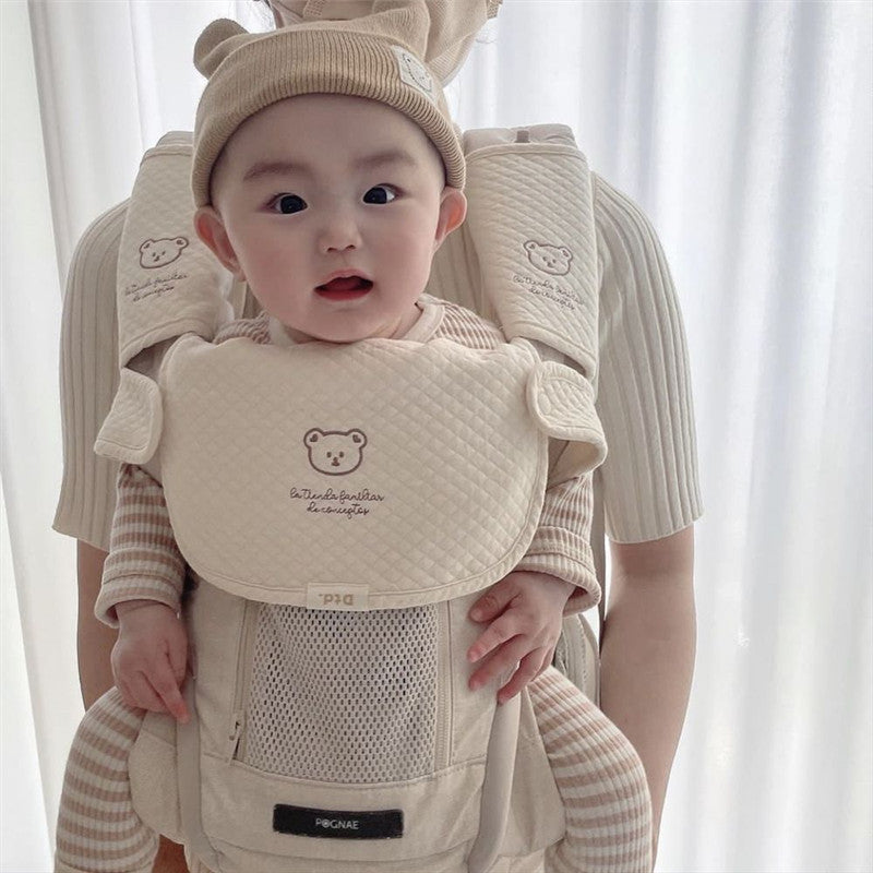 ins Korean baby universal sucking belt chest bite towel shoulder waist stool accessories pure cotton baby carrier bib towel