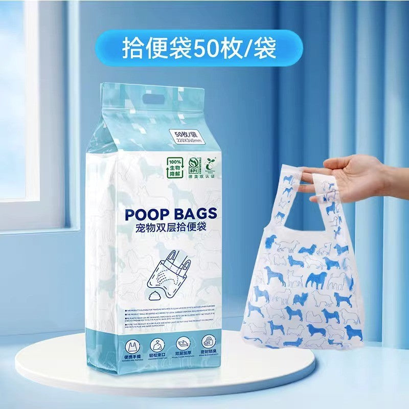 Foldable toilet for pet dogs when going out, no dirty hands needed for picking up poop, garbage bag, dog walking cleaning supplies