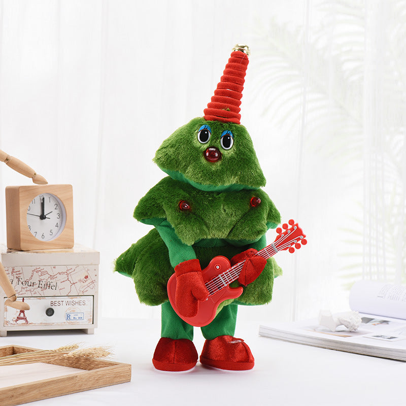 Singing and dancing Christmas tree electric swing plush Christmas toy luminous dancing Christmas tree Christmas Halloween