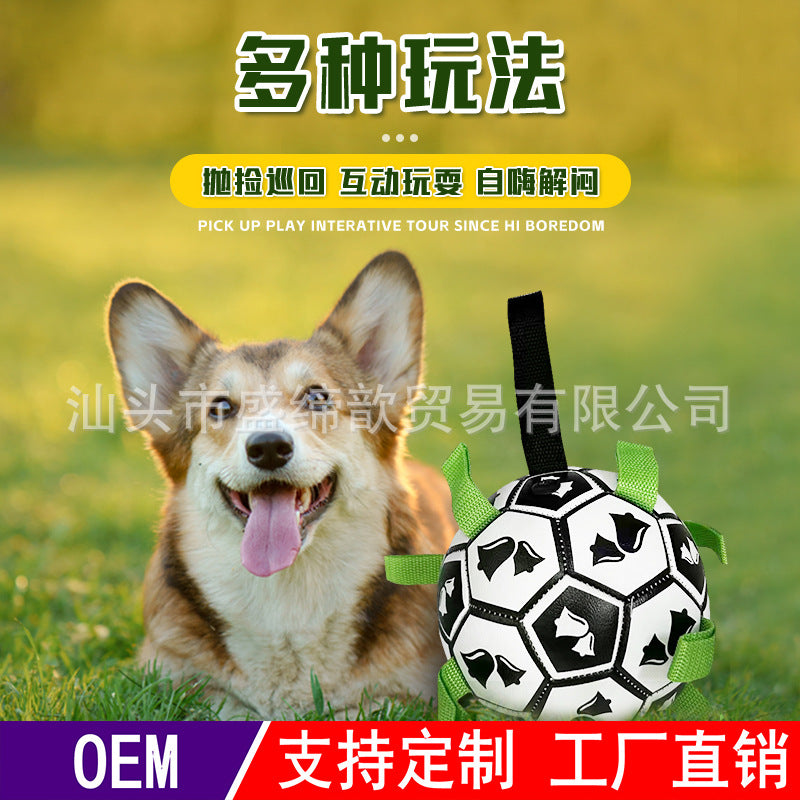 Cross-border Amazon pet dog football toy bite-resistant grinding teeth outdoor training dog walking ball boredom-relieving interactive toy