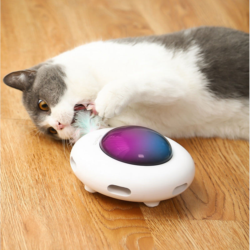 Gravitational UFO flying saucer cat toy cat turntable cat self-entertainment cat stick pet cat toy electric cat ball