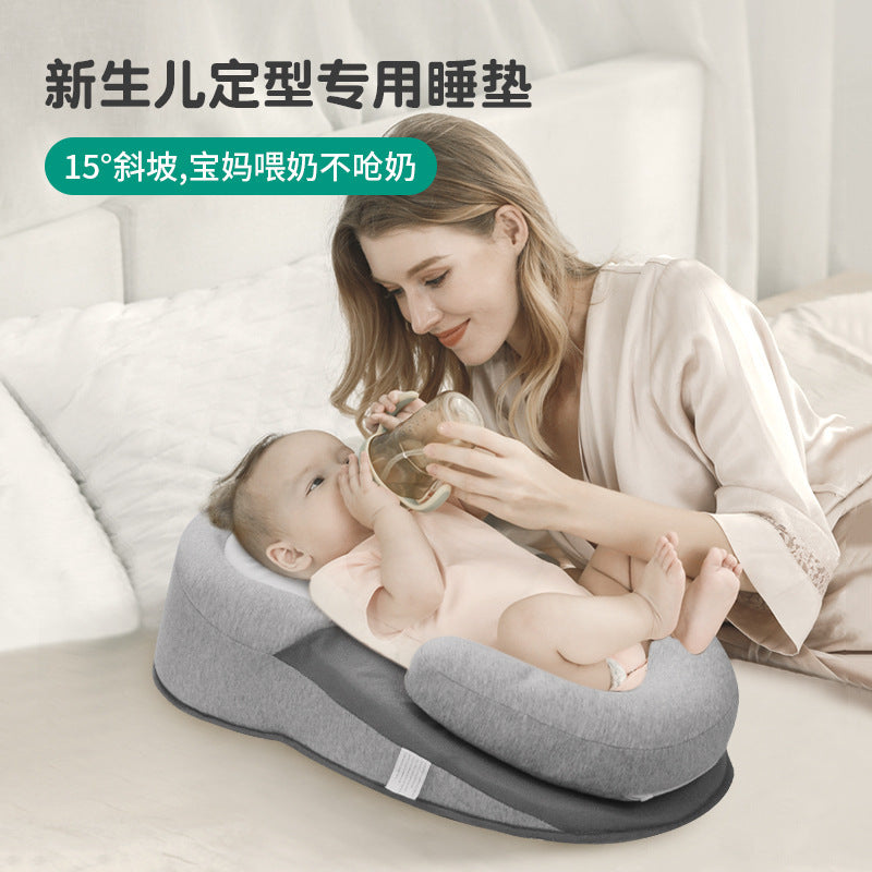 Modern simple pure cotton baby anti-vomiting slope pillow anti-tilt head shaping pillow baby pillow foreign trade special supply