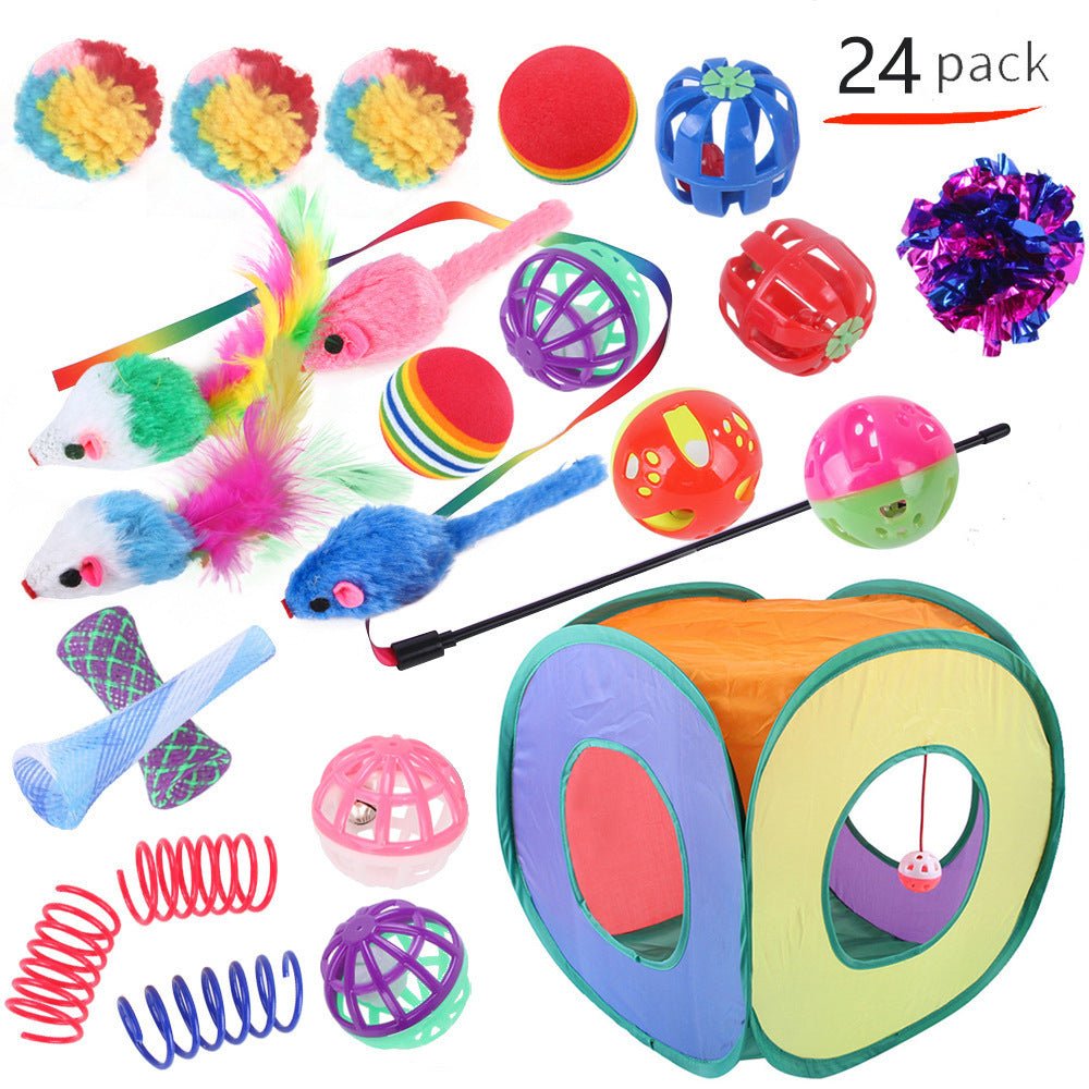 Summary of pet cat toy set 21 pieces cat channel cat teaser plush mouse Amazon combination toy