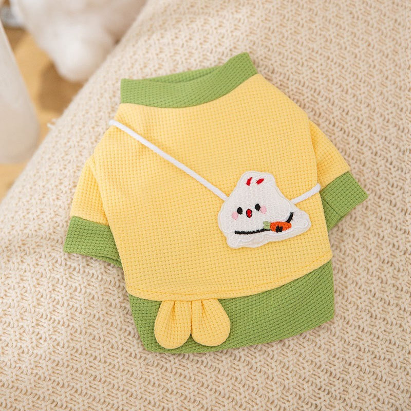 Autumn and winter dog clothes thin fleece warm hooded sweatshirt funny cat two-legged pet clothes Teddy transformation outfit