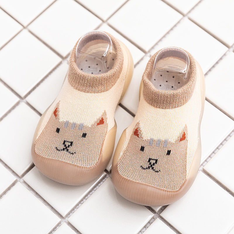 Spring and autumn children's tube breathable socks shoes non-slip floor shoes baby cartoon shoes baby indoor soft-soled toddler shoes