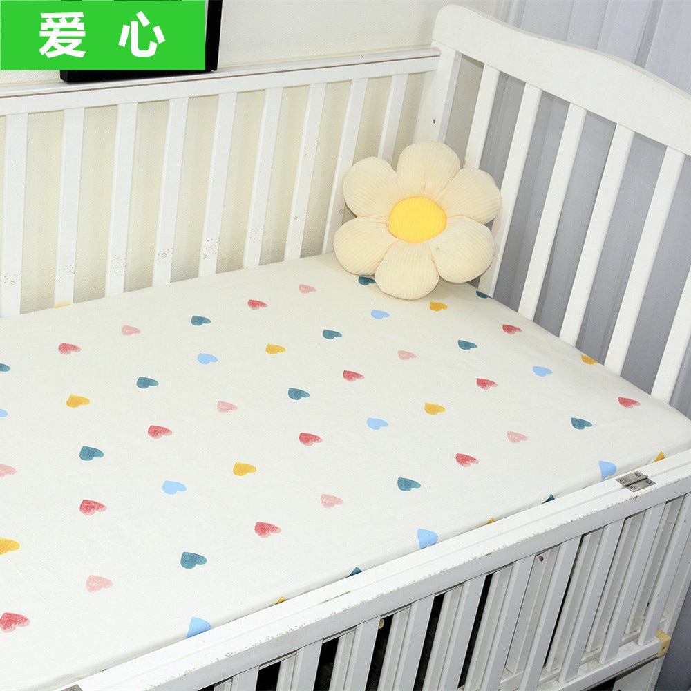 Foreign trade pure cotton crib bed sheet baby maternal and infant products ins children cartoon bed cover wholesale