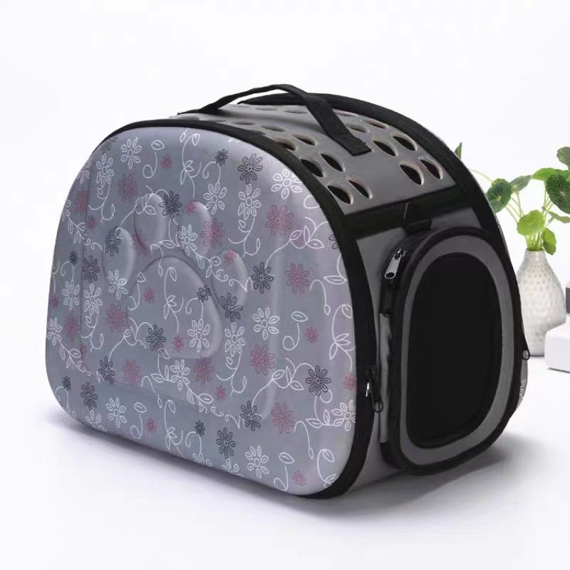 Messenger pet bag breathable foldable pet backpack large capacity two small cat bags outing portable bag in stock