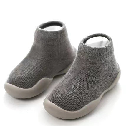 Children's socks shoes spring and autumn baby toddler shoes socks cartoon boy baby floor shoes girl baby waterproof non-slip mid-tube socks shoes