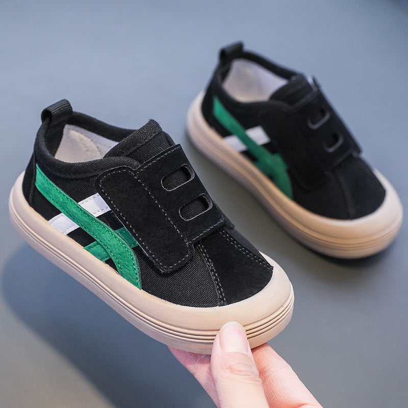Children's shoes wholesale children's canvas shoes girls' skate shoes small and medium children's Velcro male baby kindergarten soft-soled indoor shoes