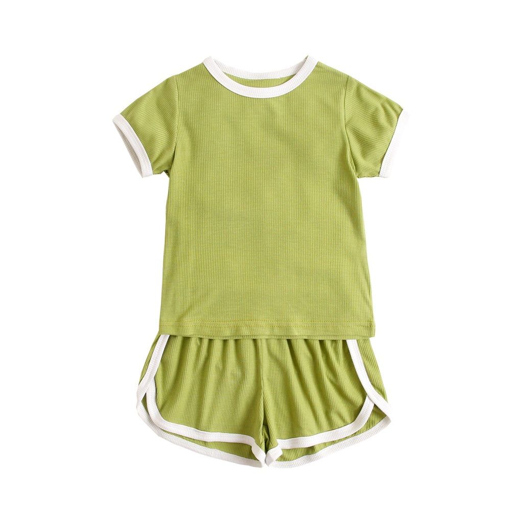 Korean style children's clothing summer baby clothes short-sleeved two-piece set ins baby clothing baby clothes children's suit