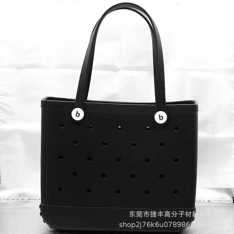 New supply EVA beach bag European and American fashion portable women's hole bag printed pet storage handbag