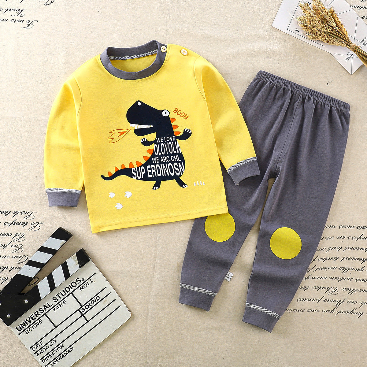 Children's underwear set cotton pajamas girls baby long johns cotton boys home clothes children's clothing wholesale