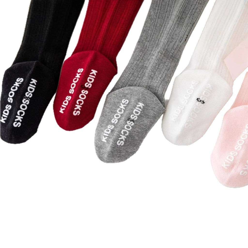 New style boys and girls solid color striped stockings Polyester cotton non-slip bubble mouth baby bowknot mid-tube socks wholesale