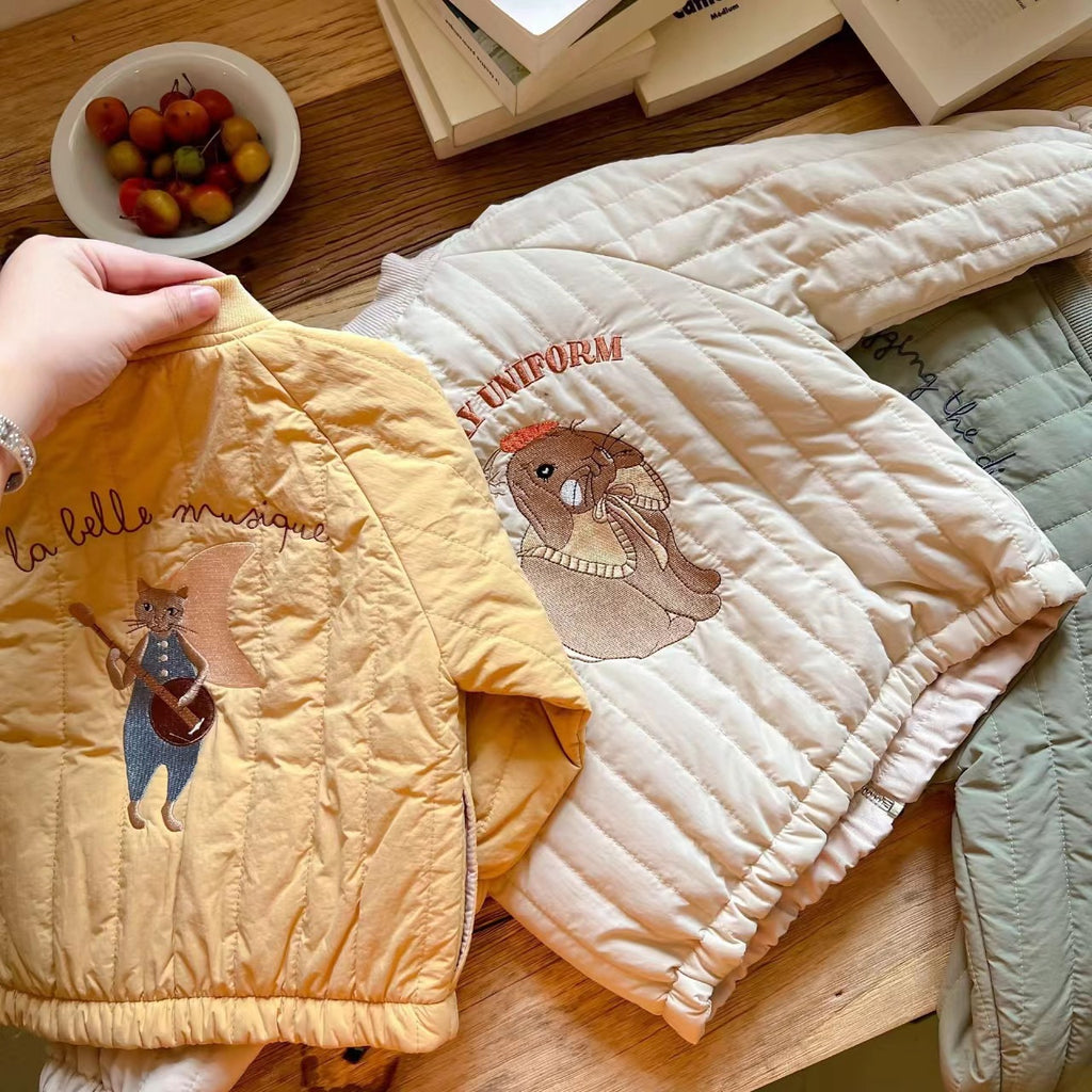 Children's cotton clothes thickened men and women autumn and winter styles children's cartoon baseball jacket quilted baby cotton jacket in stock