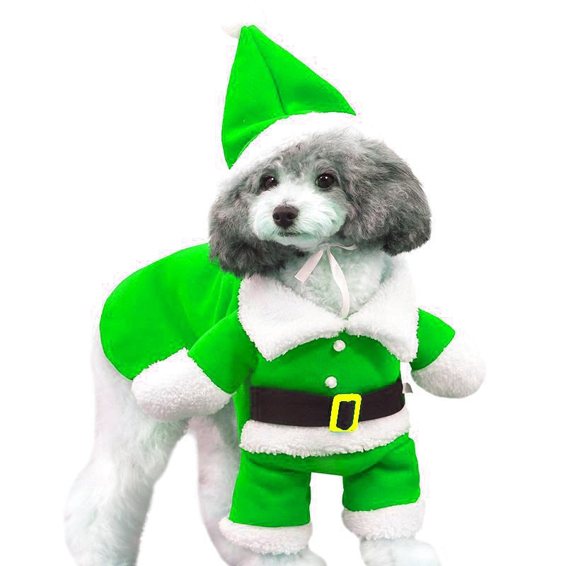 New winter pet transformation outfit funny three-dimensional dog Christmas clothes Santa Claus dog standing outfit spot