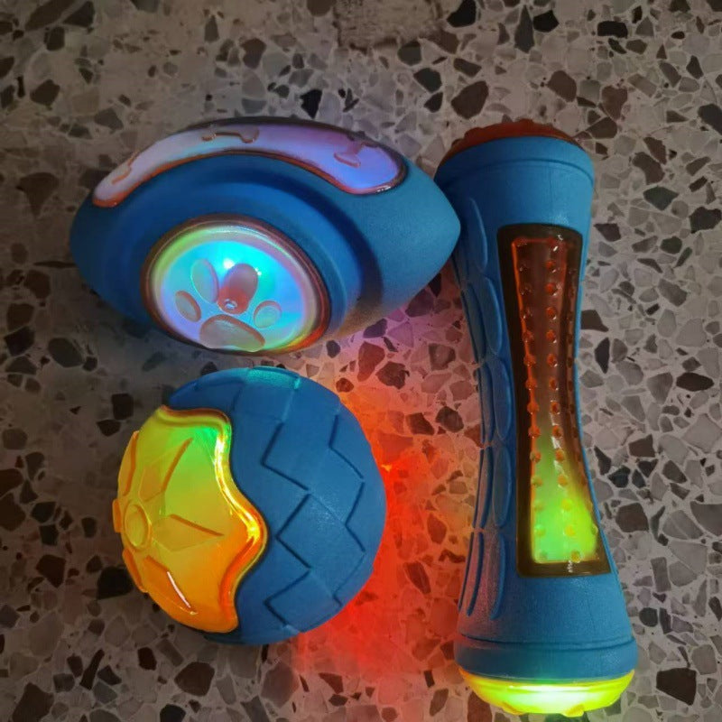 Luminous toy Amazon pet toy floating tire bite-resistant teeth cleaning toy molar self-hi Teddy Bichon