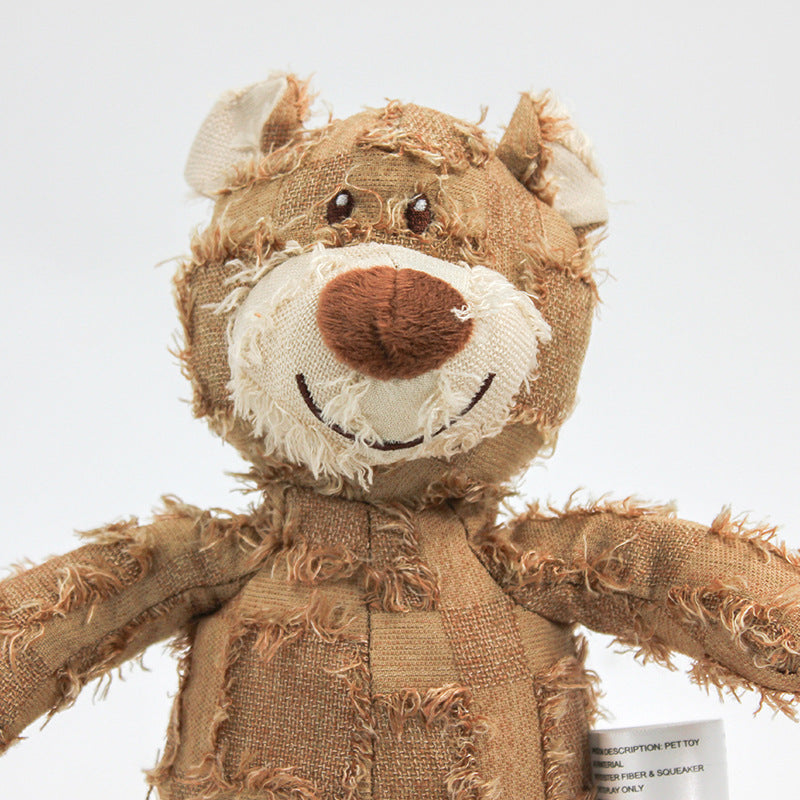 Cross-border pet cat plush sound funny toy dog chewing teeth training pet supplies beggar bear